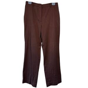 Calvin Klein Women's Herringbone Brown Wool Blend Lined Dress Pants Size 6